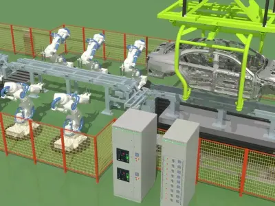 Car production line 3D model