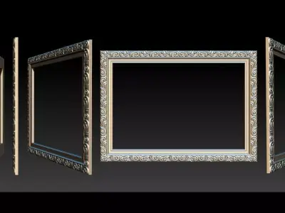 3D Frame - Wood Carving STL Model for CNC Router 3D print model 2