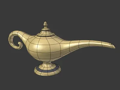 Cartoon Magic Lamp Low-poly 3D model