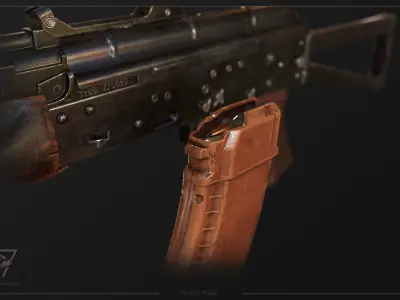 FPS AKS-74U tactical weapon Low-poly 3D model