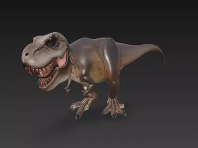 T-Rex Dinosaur 3D Model Basic - Low Poly Simple Low-poly 3D model