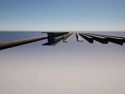 Structural section Low-poly 3D model