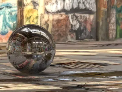 Abandoned Graffiti Skate Warehouse Factory HDRI 360 Panorama   3D model