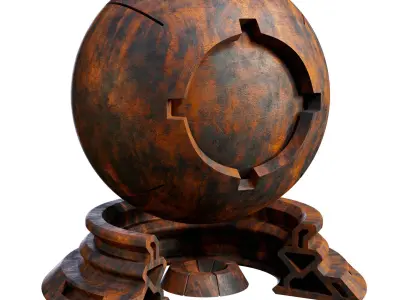 Patina Materials 11-12 - PBR - Seamless - 4k - SBSAR Low-poly 3D model