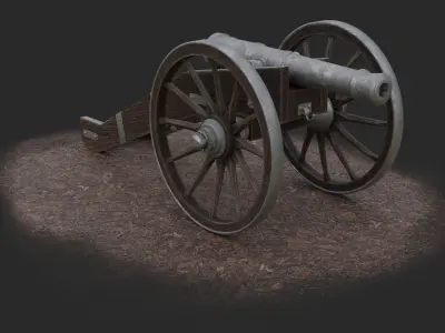 Medieval Cannon Low-poly 3D model purchase