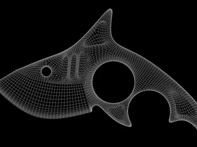 Shark Knife Low-poly 3D model