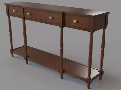 Stately Home 60 Console Antique Mahogany 3D model