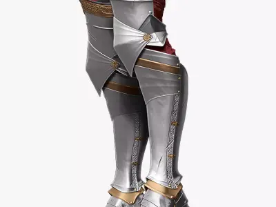 Female Knigt Leg Armor Set Sculpt Project 3D model