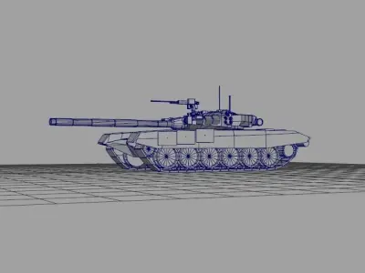 T-90 Main Battle Tank Low-poly 3D model