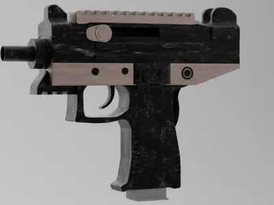 UZI gun Low-poly 3D model purchase