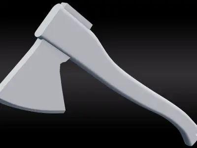 Hatchet axe Low-poly 3D model shop
