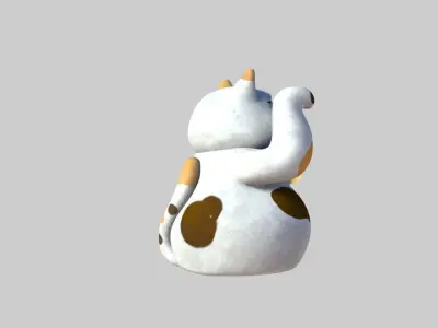 Maneki-neko cartoon cat 3D model