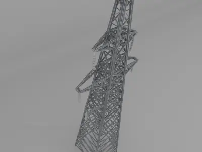 Column Power Lines 2 Low-poly 3D model
