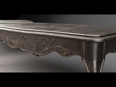 3D Antique Wooden Table Low-poly 3D model
