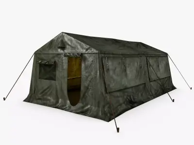 Military Army Frame Tent Low Poly Low-poly 3D model