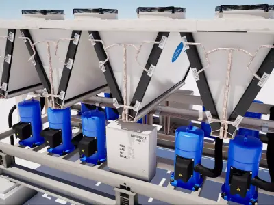 HVAC Rooftop Air Ventilation System  3D model