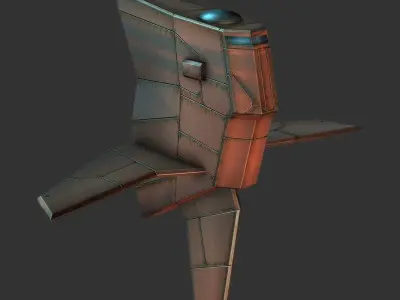 Spacecraft Cartoony Low-poly 3D model