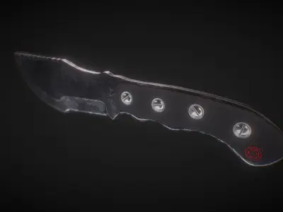 Tactical Knife Low-poly 3D model