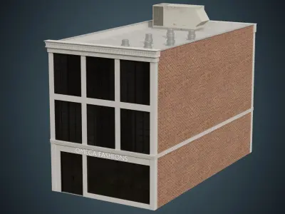 Building 19 Low-poly 3D model