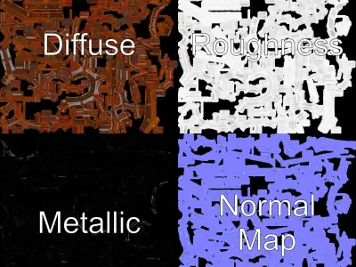 Rustic Metal Grid Panel model pack Low-poly 3D model