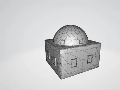 Greek House Low Poly Low-poly 3D model