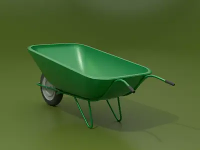 Industrial Wheelbarrow Free low-poly 3D model