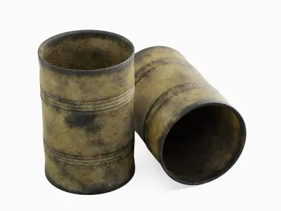 Used Steel Barrel B 04 3D model
