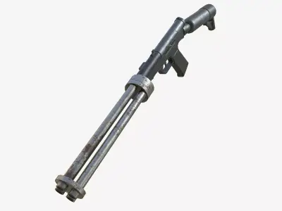 SMG-60 Minigun PBR Low-poly 3D model
