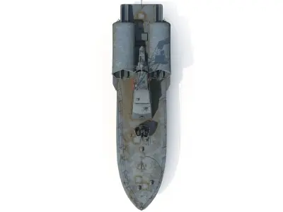 Soviet missile boat Project 183-R Low-poly 3D model