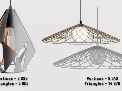 Modern Pendant Light Collection 3D model purchase