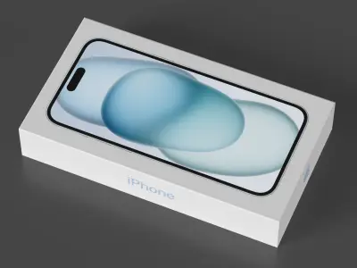 Apple iPhone 15 Plus Blue Packaging Box 3D model
