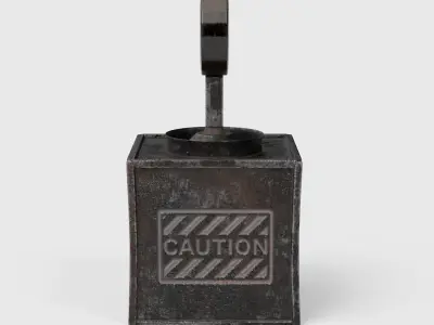Old Vintage Automatic Atom Bomb Button Low-poly 3D model