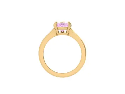 Pear Solitaire Ring 3D print model 3