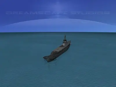 Gato Class Submarine SS-224 USS Cod 3D model