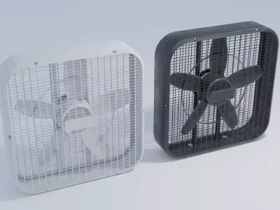 Box Fan with 4K and 2K Textures Low-poly 3D model