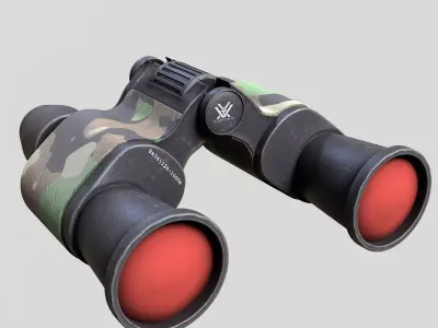 Binoculars Low-poly 3D model 2