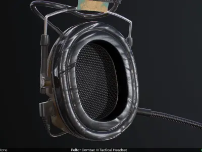 Peltor Comtac III 3 Headset - Game Ready - PBR Low-poly 3D model