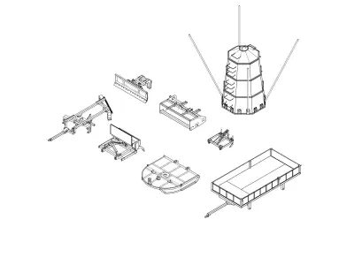 Pack of agricultural machinery models 3D model