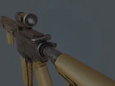 Assault Rifle l119a2 Low-poly 3D model