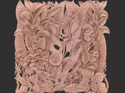 plants wall panel 3D model