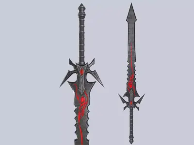 Demonic blade Low-poly 3D model