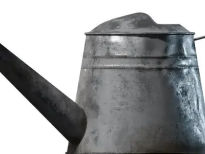 Metal Watering Can Realistic Garden and Outdoor Props Low-poly 3D model