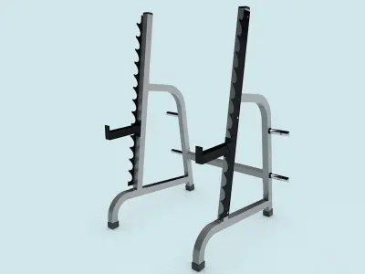 Multi-press rack with barbell Low-poly 3D model