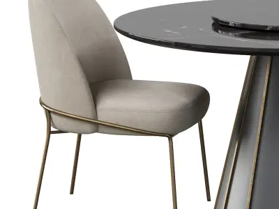 CLEOPATRA ROUND MARBLE DINING TABLE and Astrud Dining Chair 3D model