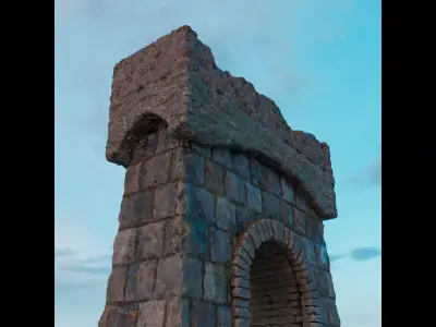 Medieval Castle Structure - Tower E 3D model