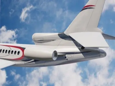 Lowpoly Dassault Falcon 8x luxury jet Low-poly 3D model