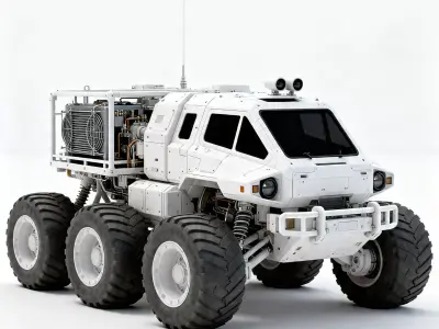 Realistic Interstellar Rover 3D Model Low-poly 3D model