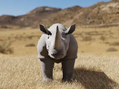 Rhinoceros Low-poly 3D model purchase