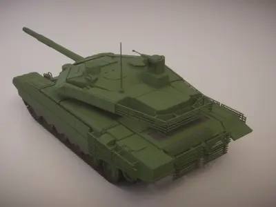 Simple T-90M Tank Low-poly 3D model
