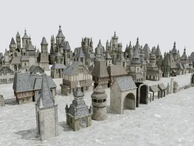 Parts Cluster-build-castle 3D model